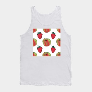 Apples and strawberries on white Tank Top